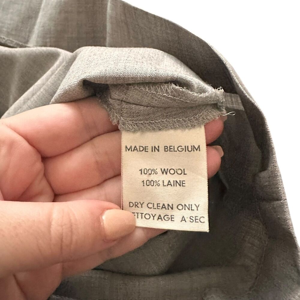 VERONIQUE BRANQUINHO Wool Pleated Pencil Skirt Vintage Gray Sz‎ 36 - Picture 4 of 4